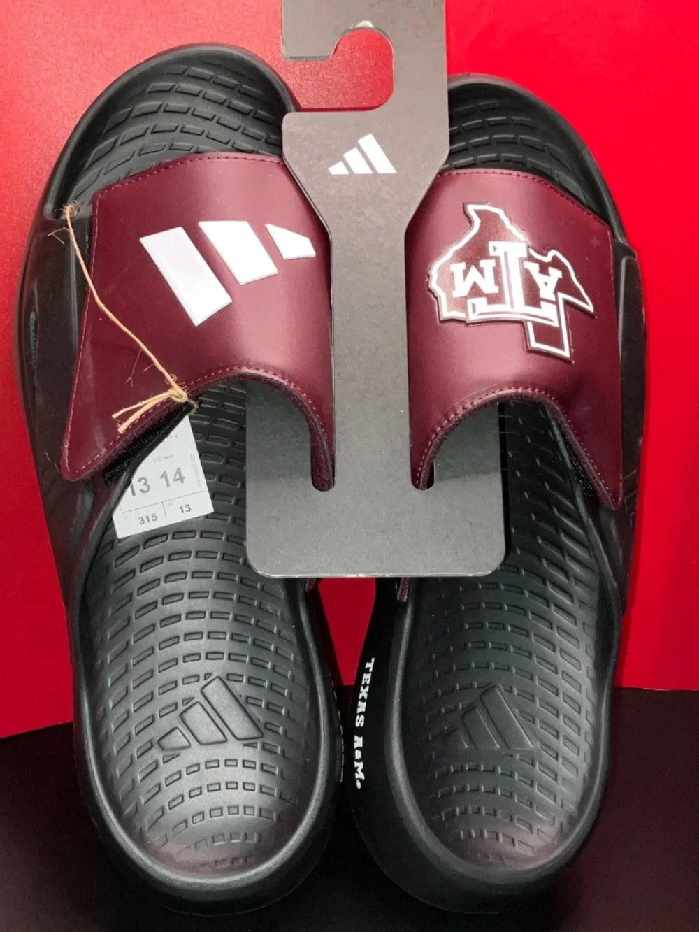 Texas A&M Logo-Adidas Lightblaze Slides. US Men’s 13. New With Tags, NO Box.